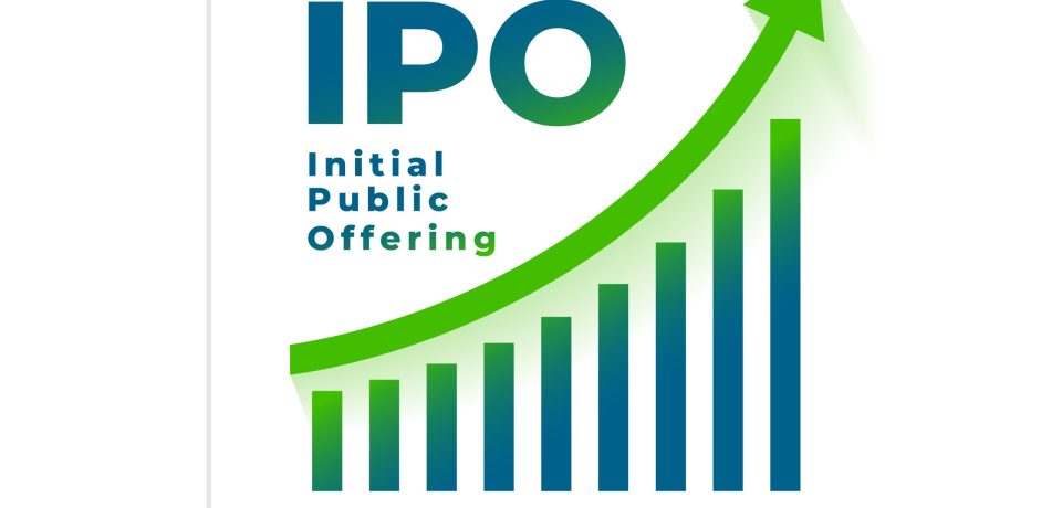 ipo initial public offering stock market background design vector